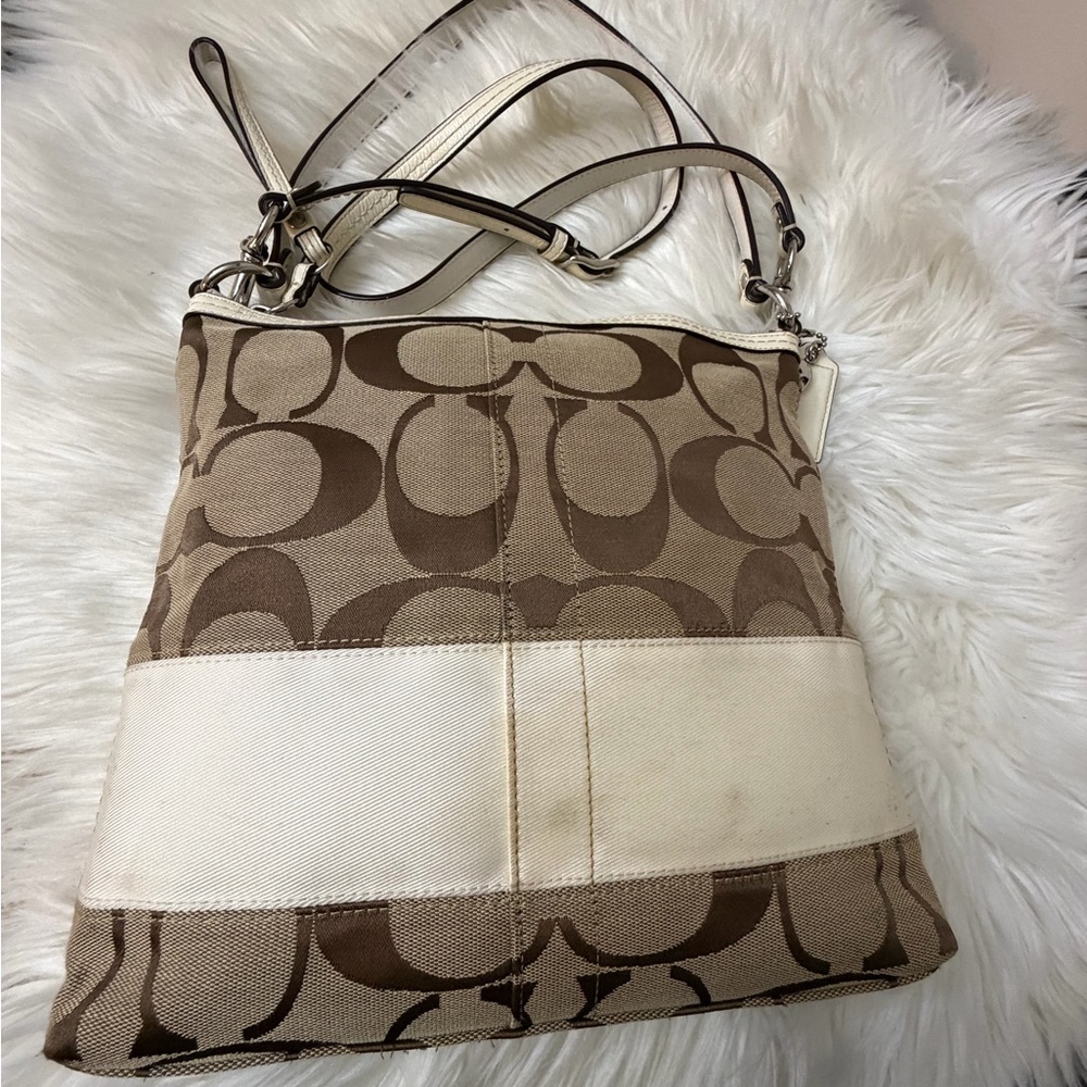 Coach Brown and Cream Crossbody Bag - Picture 3 of 9